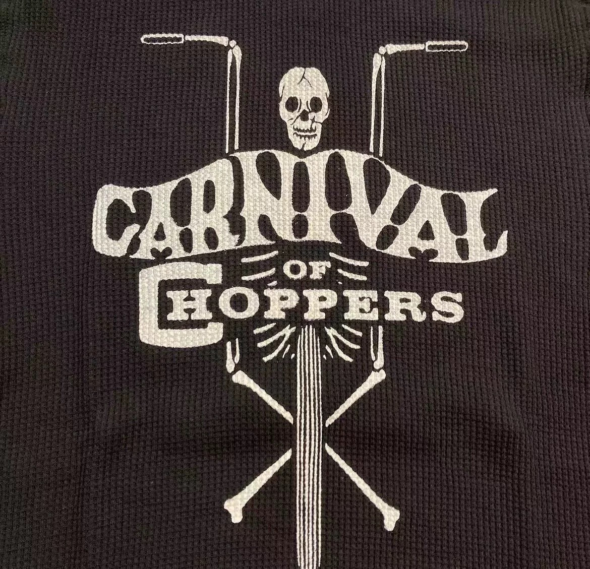 FREEWHEELERS Skull Motorcycle Waffle T-shirt