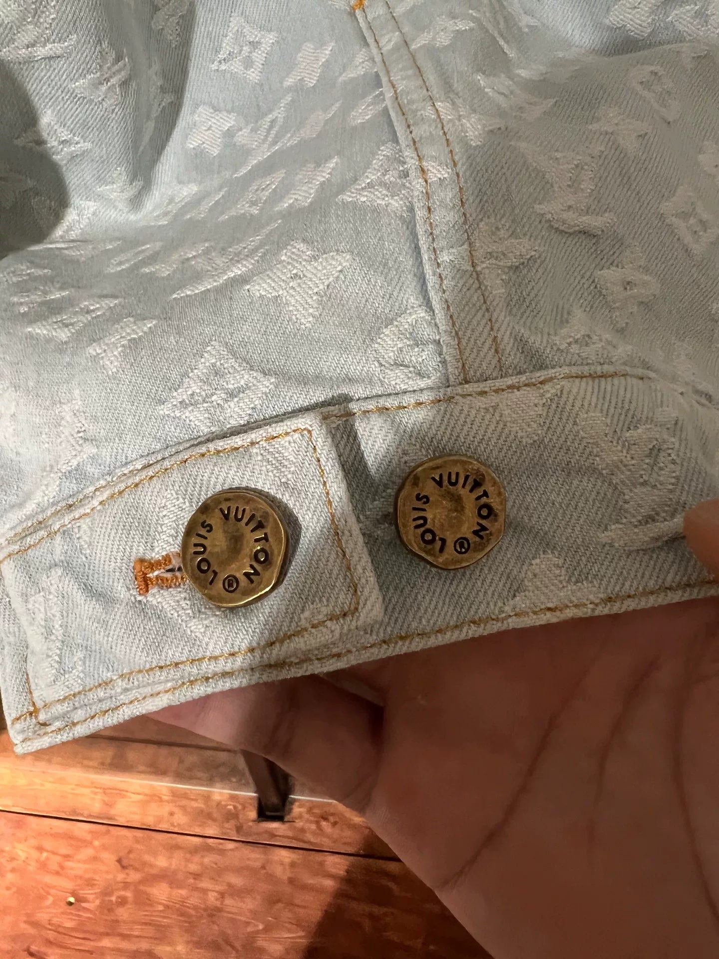louis vuitton x tyler logo embroidered denim jacket