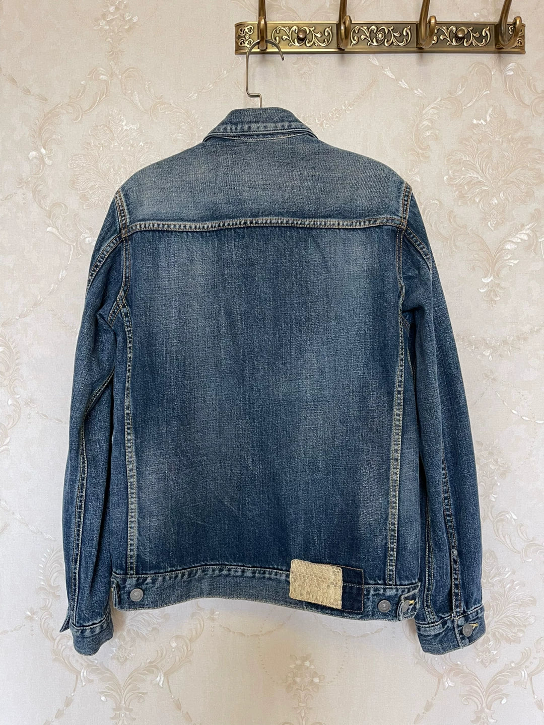 Visvim Snake Leather Patch Denim Jacket