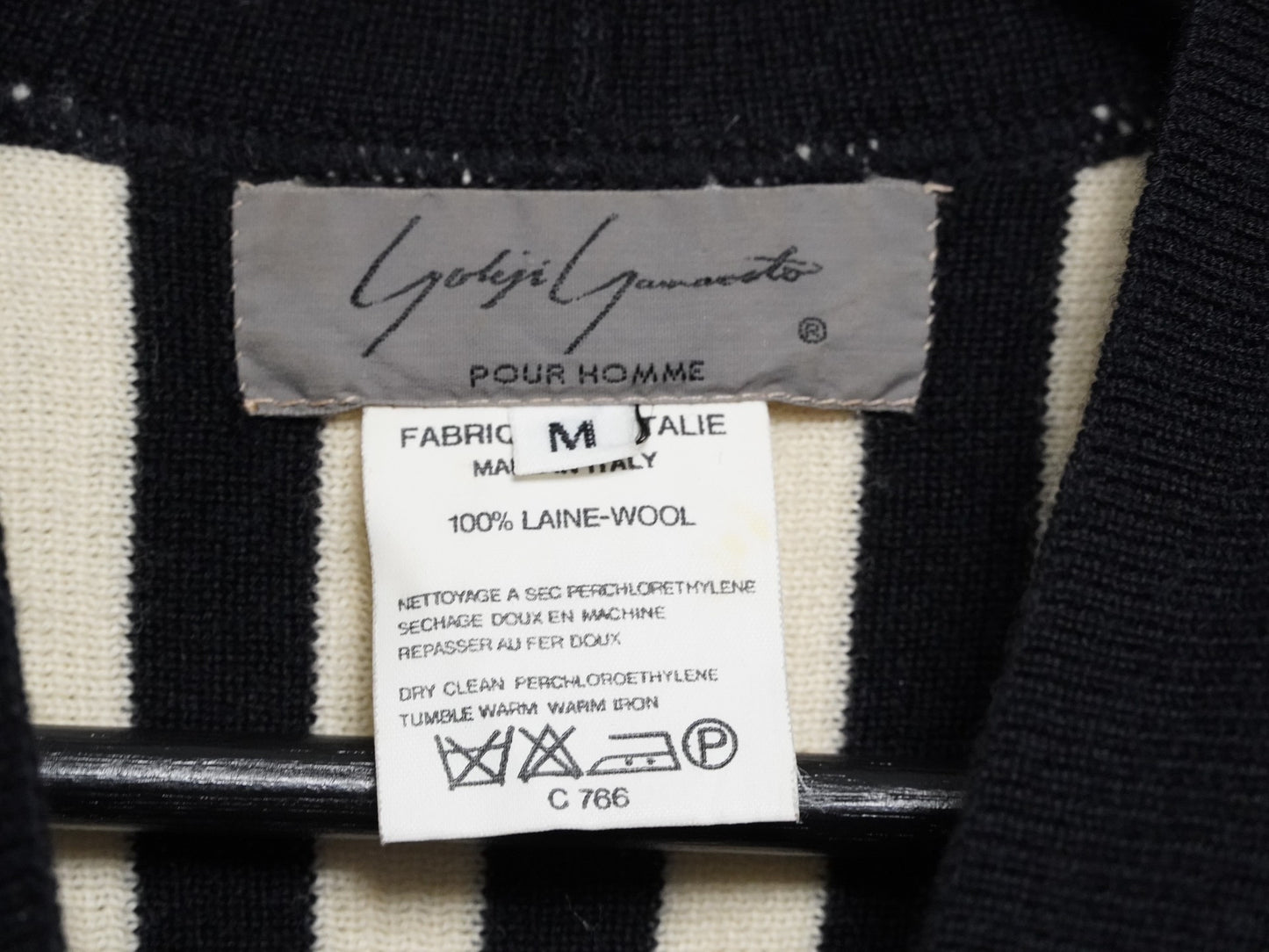 Yohji Yamamoto 1990SS Double Collar Striped Sweater