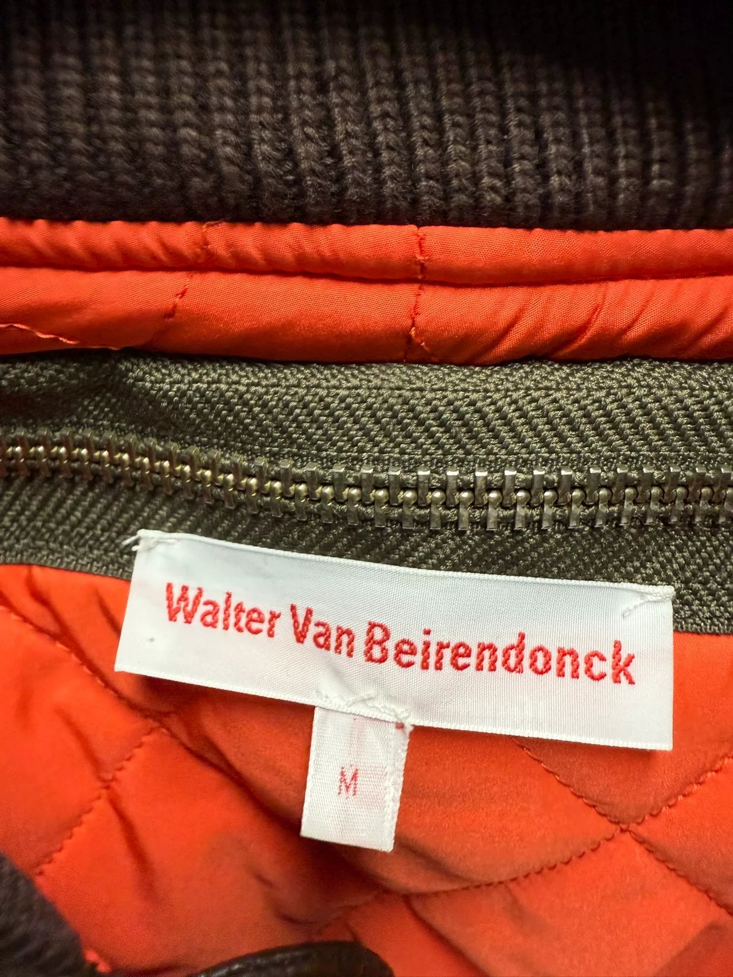 oversized brown bomber jacket by walter van beirendonck