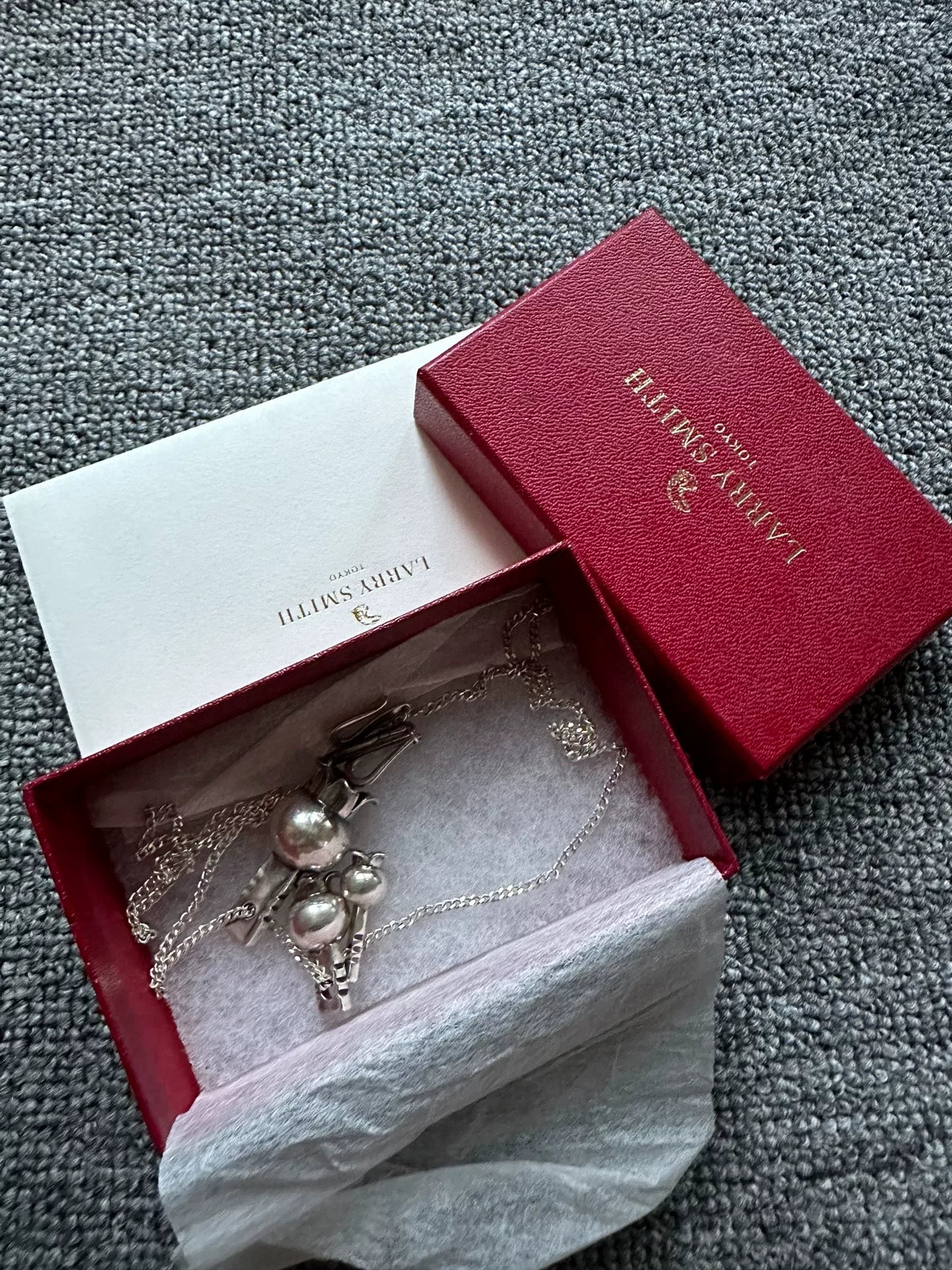 larry smith necklace with pomegranate flower pendants