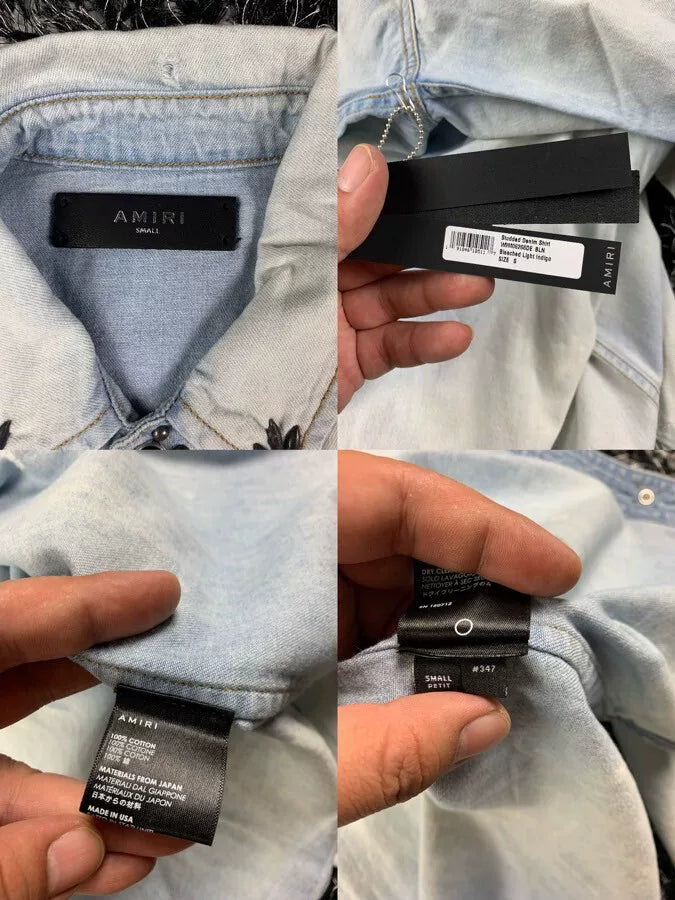 Amiri Distressed Denim Shirt Size S