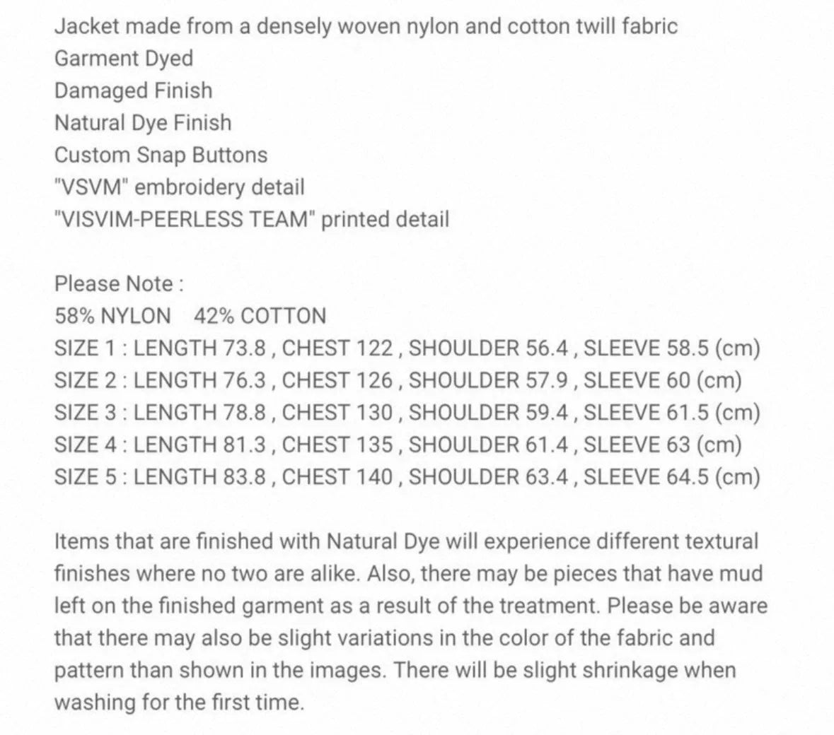 VISVIM 23SS Coach Jacket