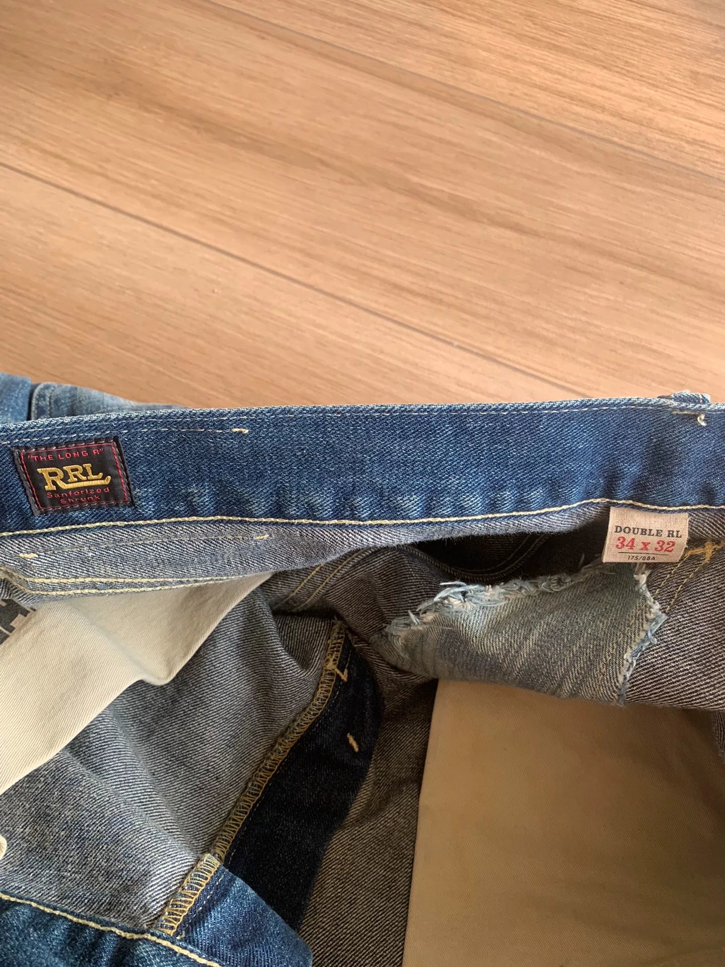 RRL Ralph Lauren Slim Fit Distressed Jeans