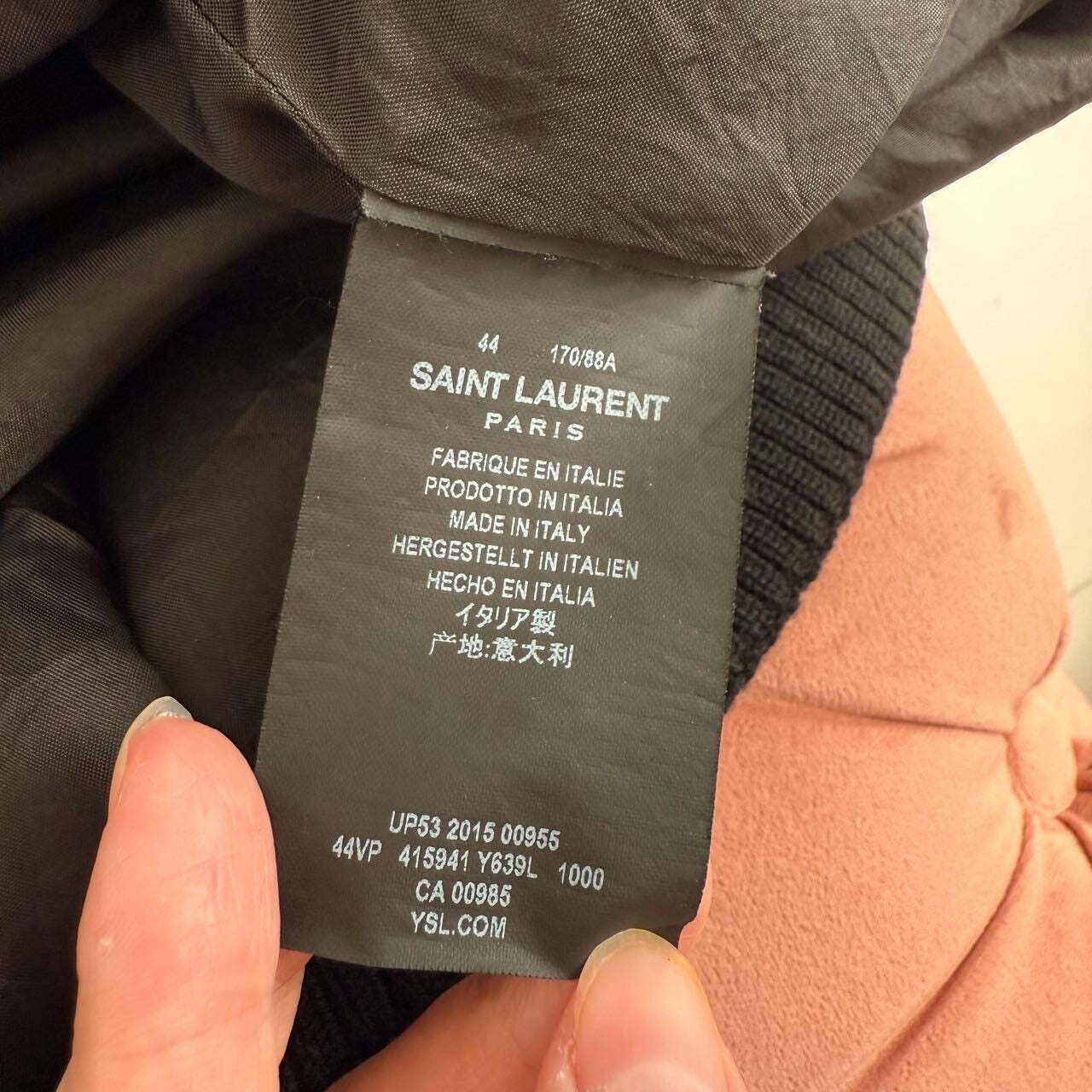 Saint Laurent Black Embroidered Bomber Jacket
