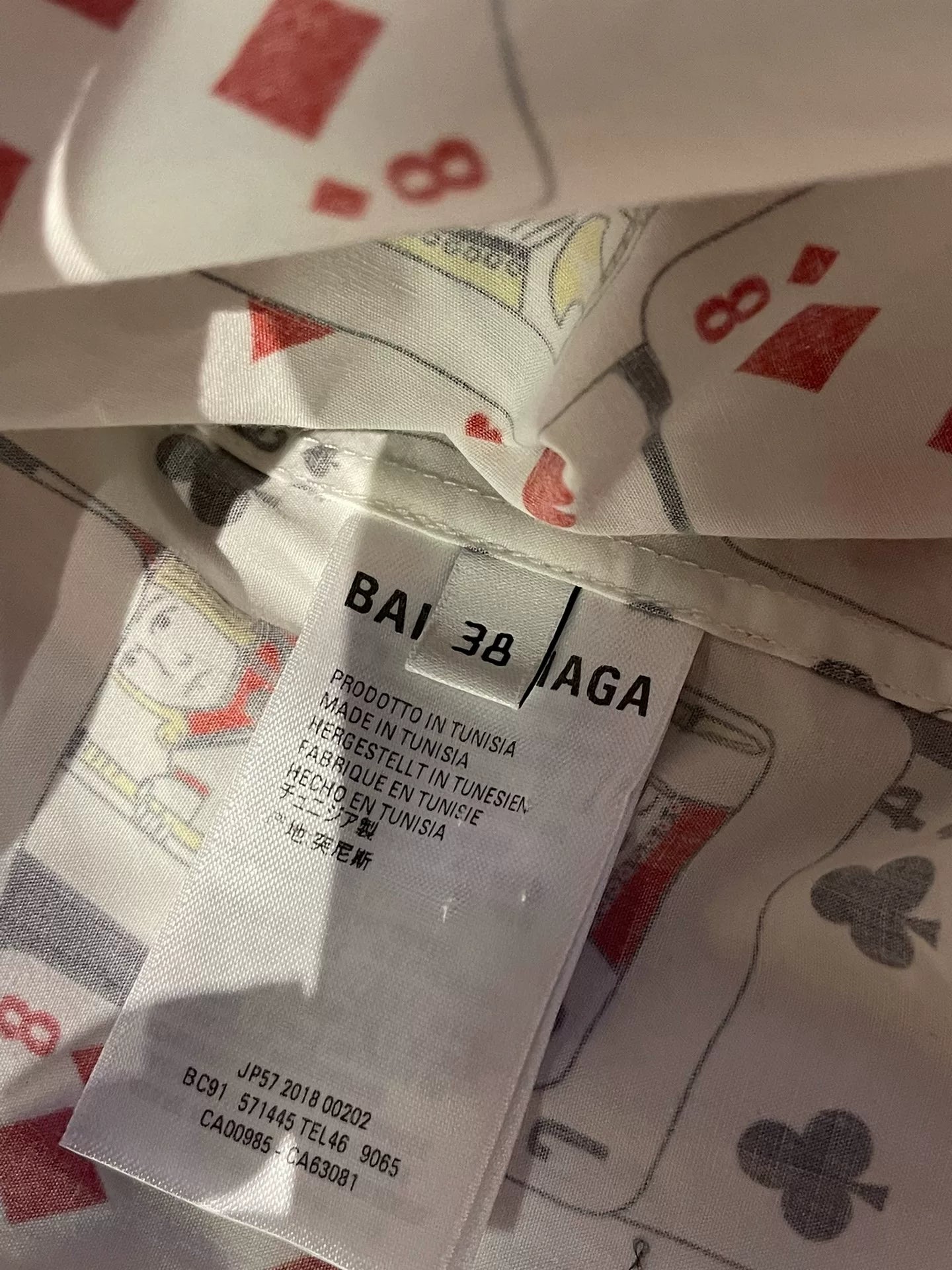 balenciaga playing cards short sleeve shirt