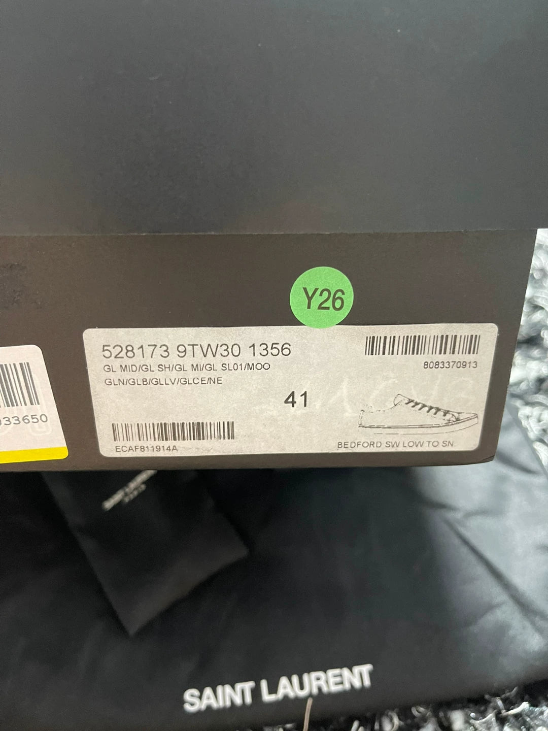 saint laurent glitter low-top sneakers