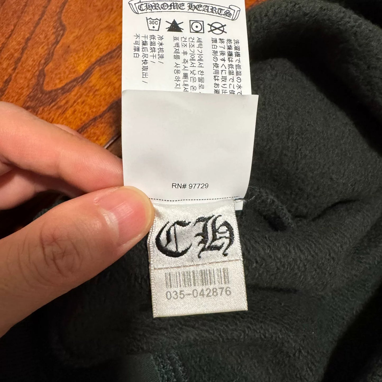 chrome hearts green embroidered short sleeve sweatshirt