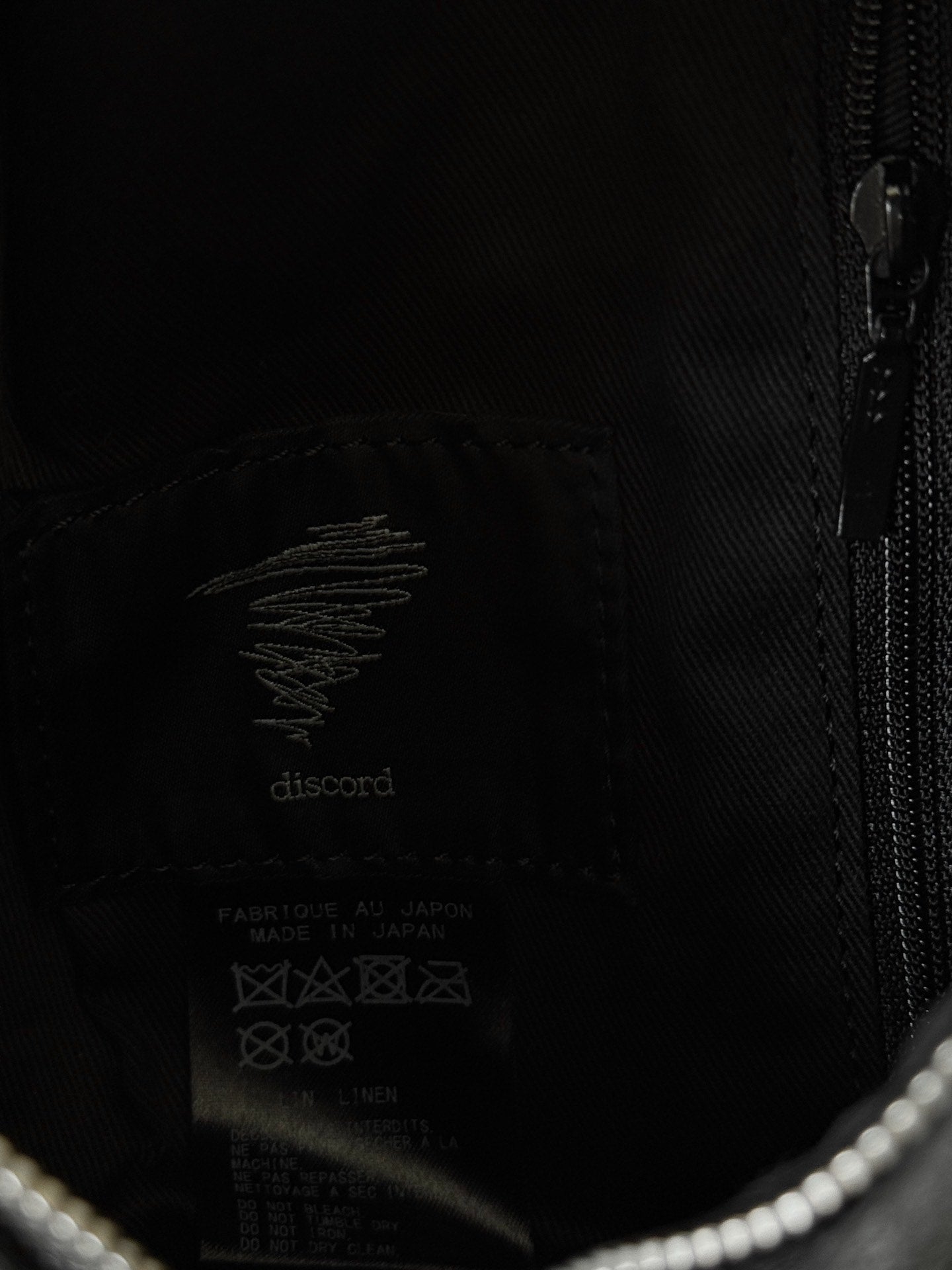 Yohji Yamamoto Discord Linen Drop Bag