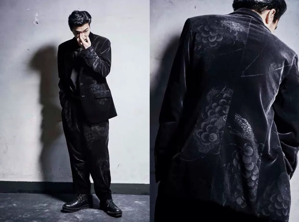 Yohji Yamamoto Velvet Jacket Suit Set