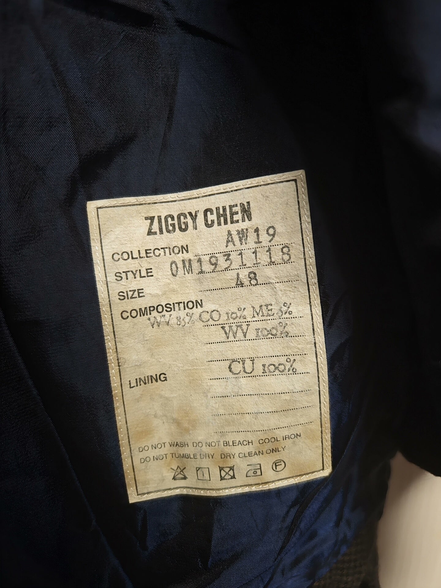 Ziggy Chen 19AW Houndstooth Robe Coat