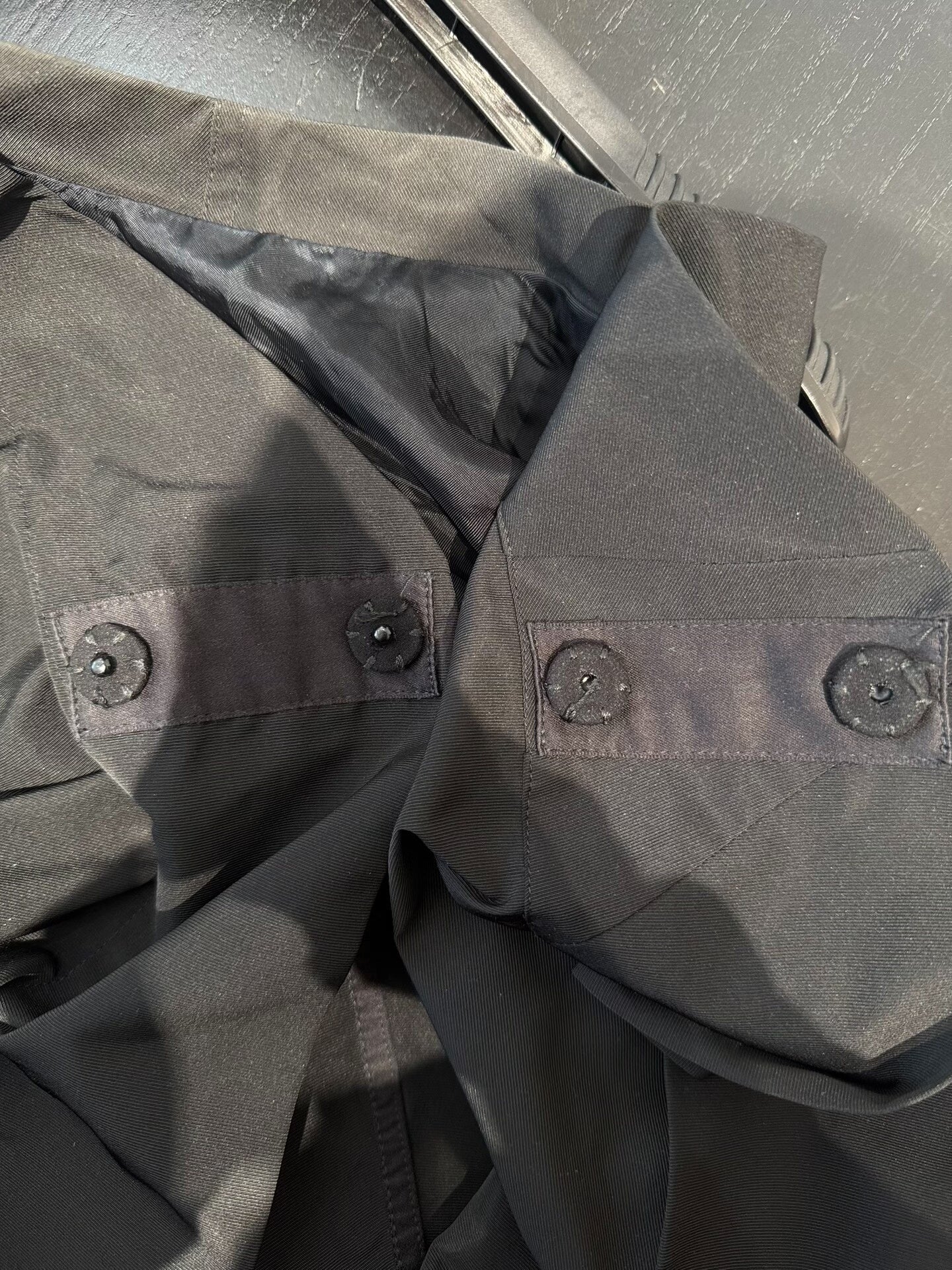 minimalist black v-neck long coat