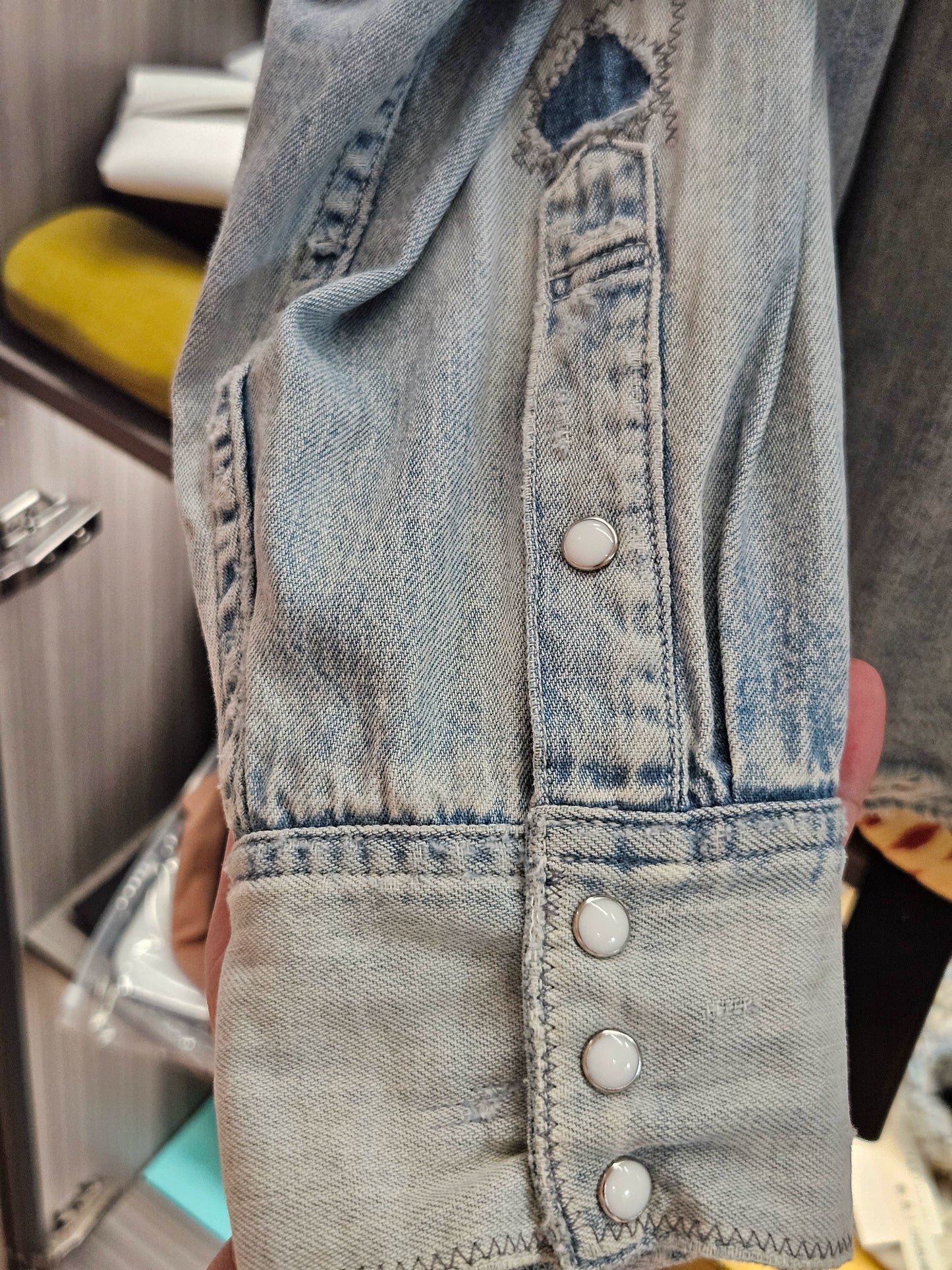 Visvim Light Blue Distressed Denim Shirt