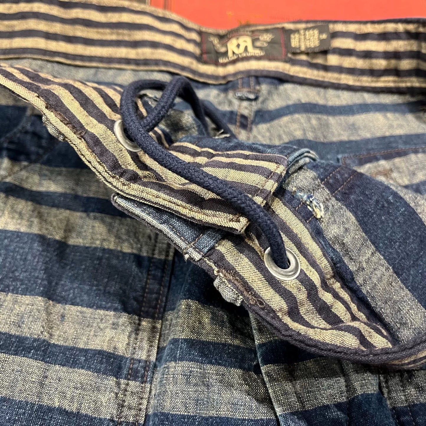 RRL Indigo Striped Shorts for Summer