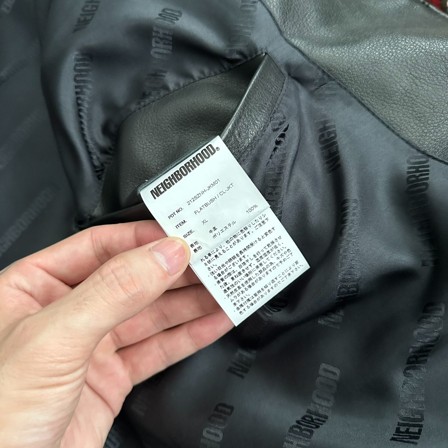 neighborhood leather jacket in XL size