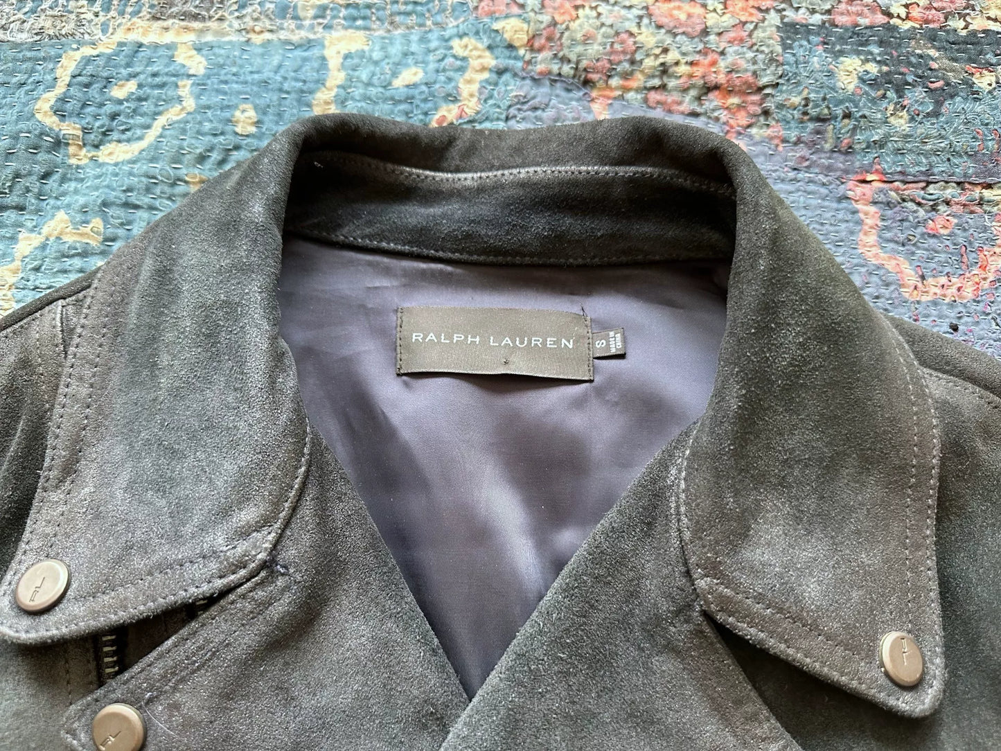 ralph lauren black vintage motorcycle leather jacket