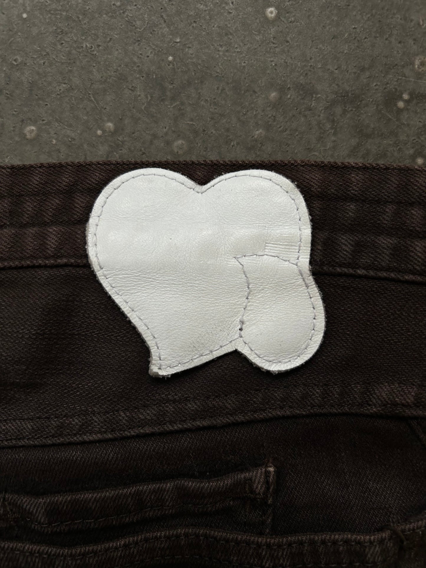 number nine washed brown jeans