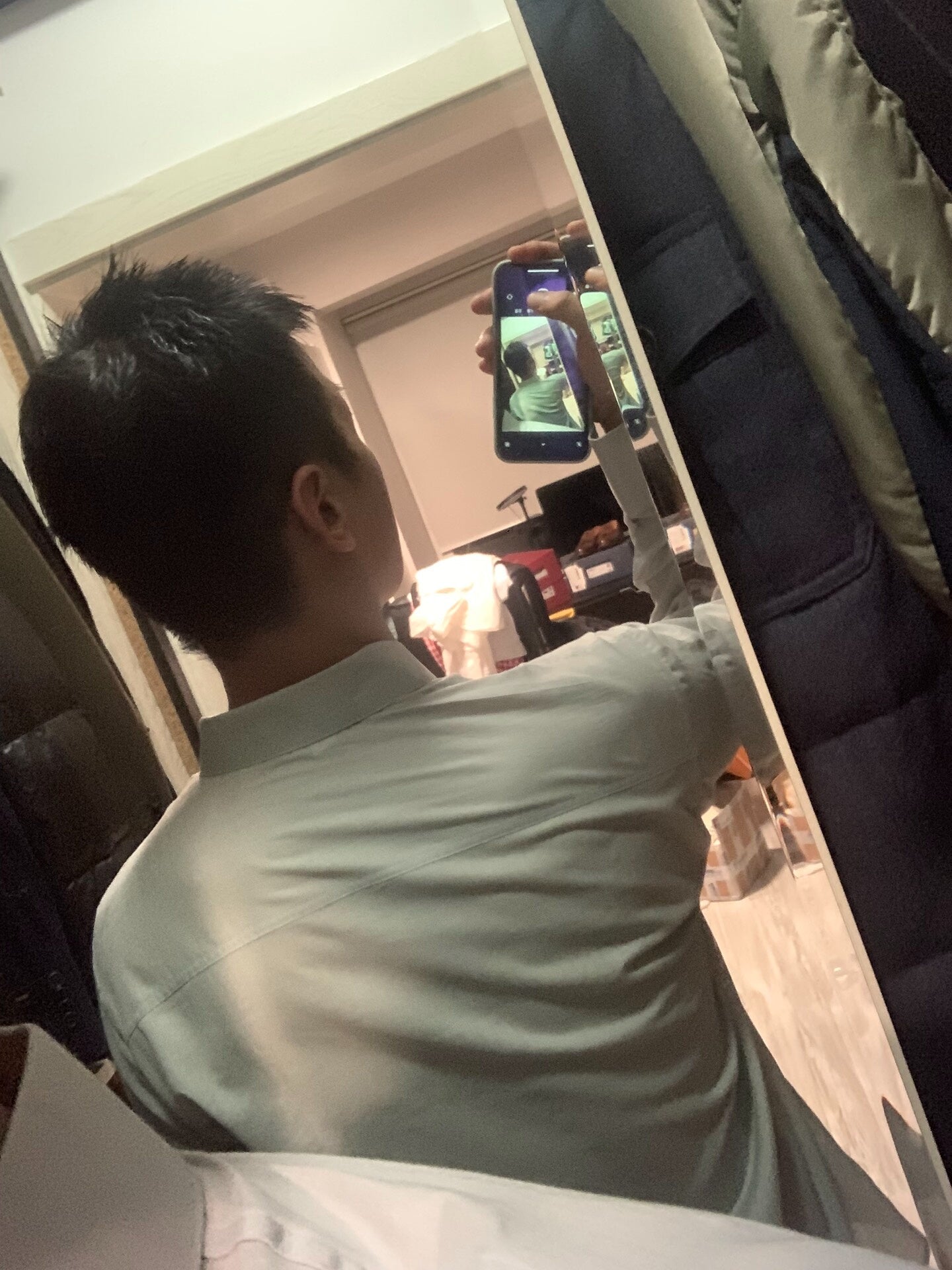 Giorgio Armani Cotton Linen Blend Long Sleeve Shirt