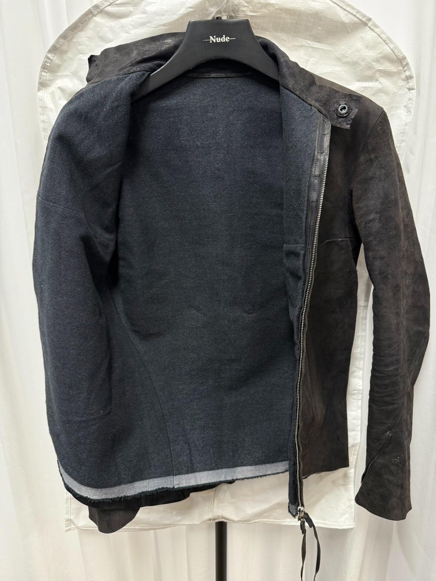 vintage distressed leather jacket size 50