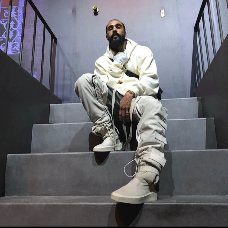 fear of god suede strap pants set