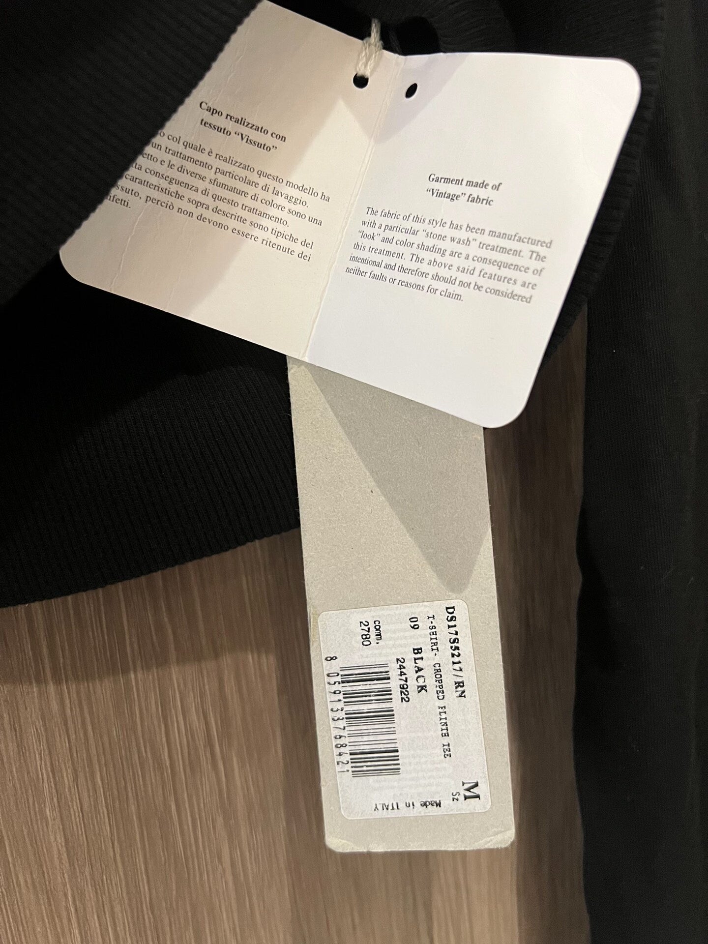 Rick Owens Long Sleeve Black T-shirt