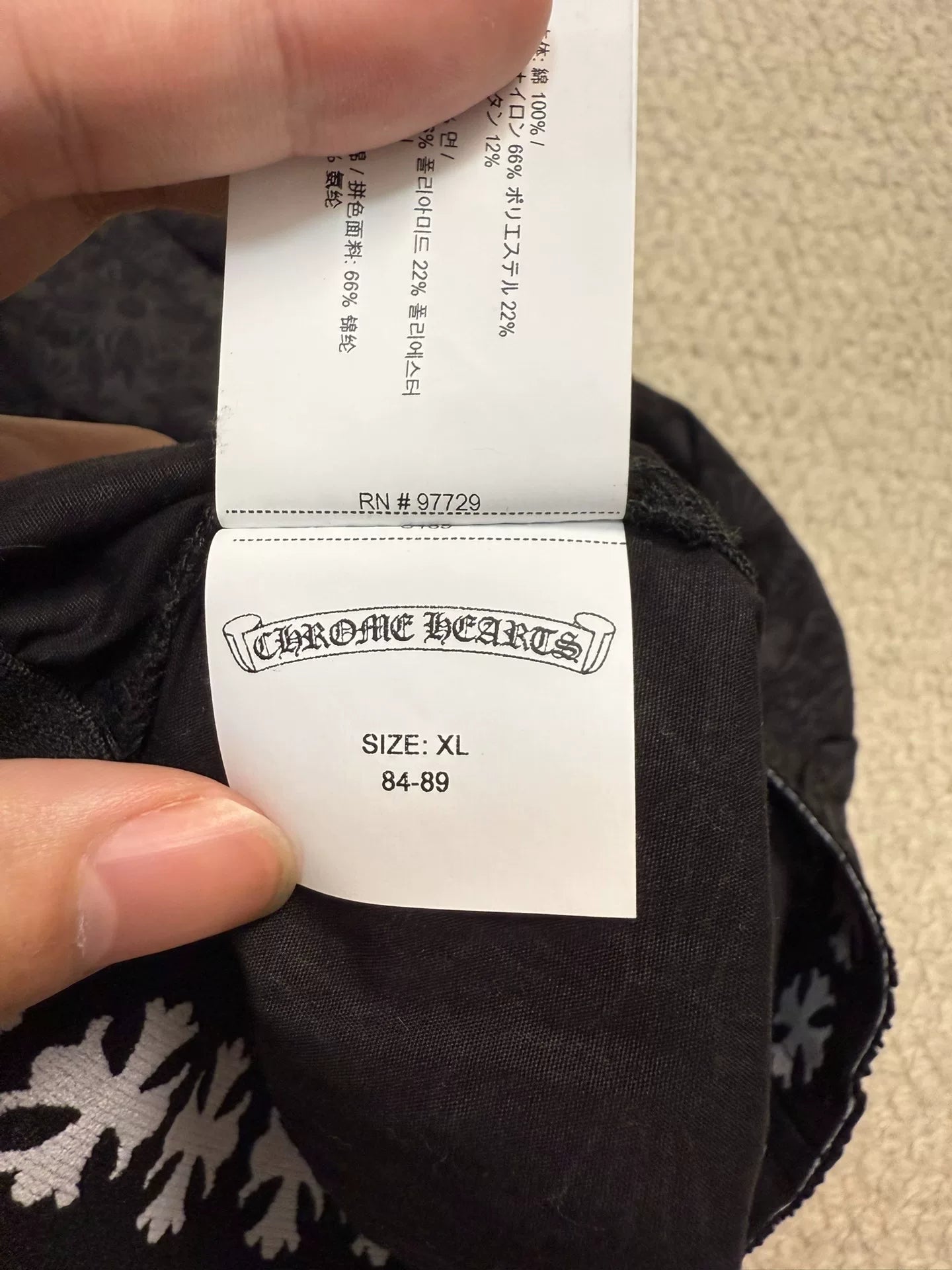 Chrome Hearts Black Subtle Pattern Beach Shorts