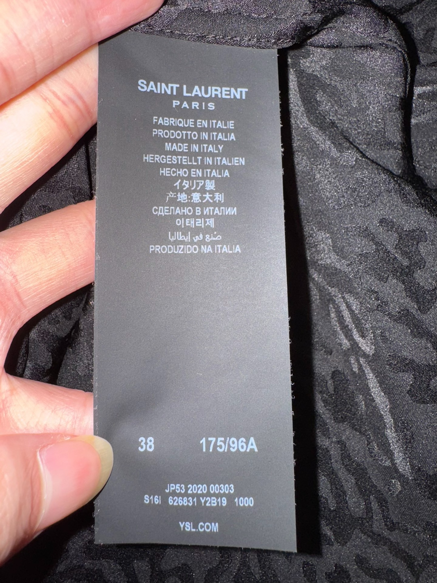 Saint Laurent 20FW Silk Thorn Shirt
