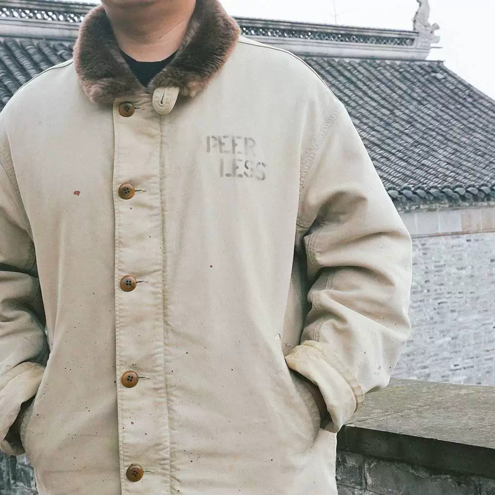 visvim chief deckhand coat beige oversized