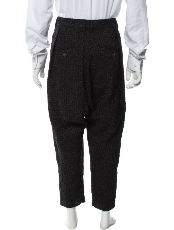 ziggy chen black wool checkered pants
