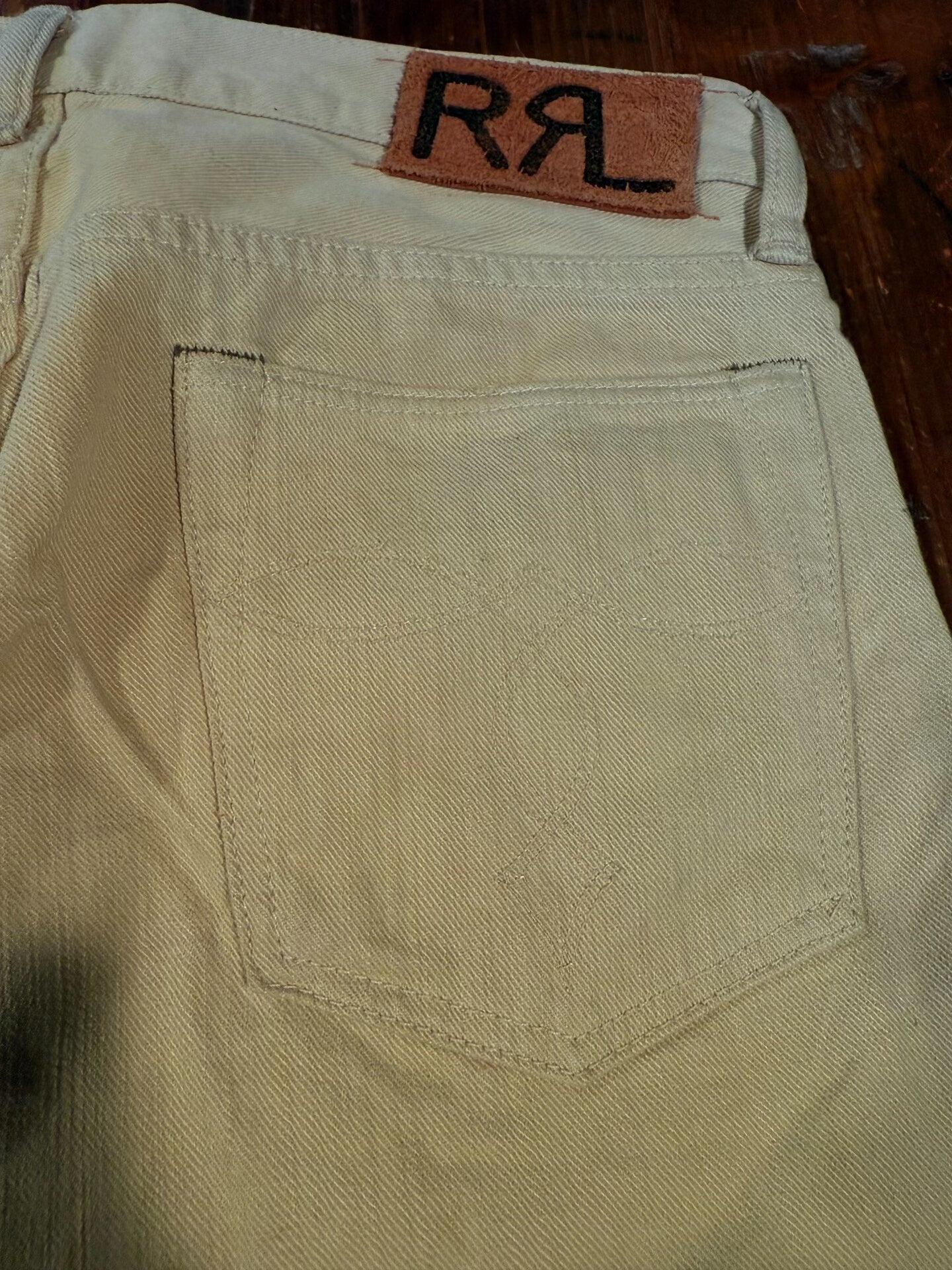 RRL Ralph Lauren Beige Denim Bootcut Pants