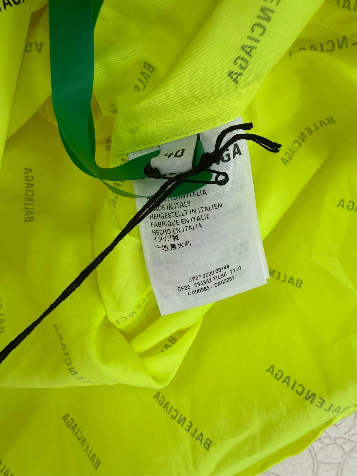 balenciaga neon printed short sleeve shirt