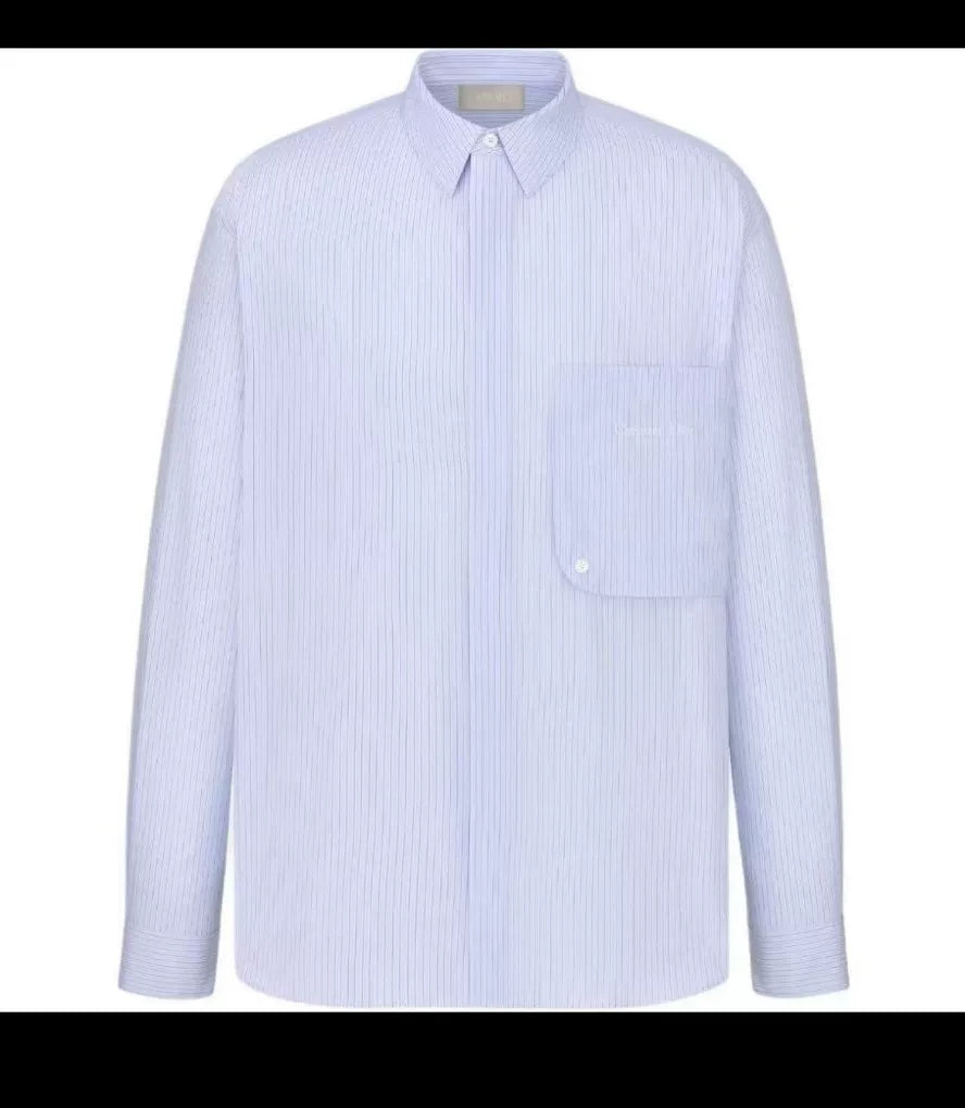 Dior Striped Embroidered Logo Shirt Men