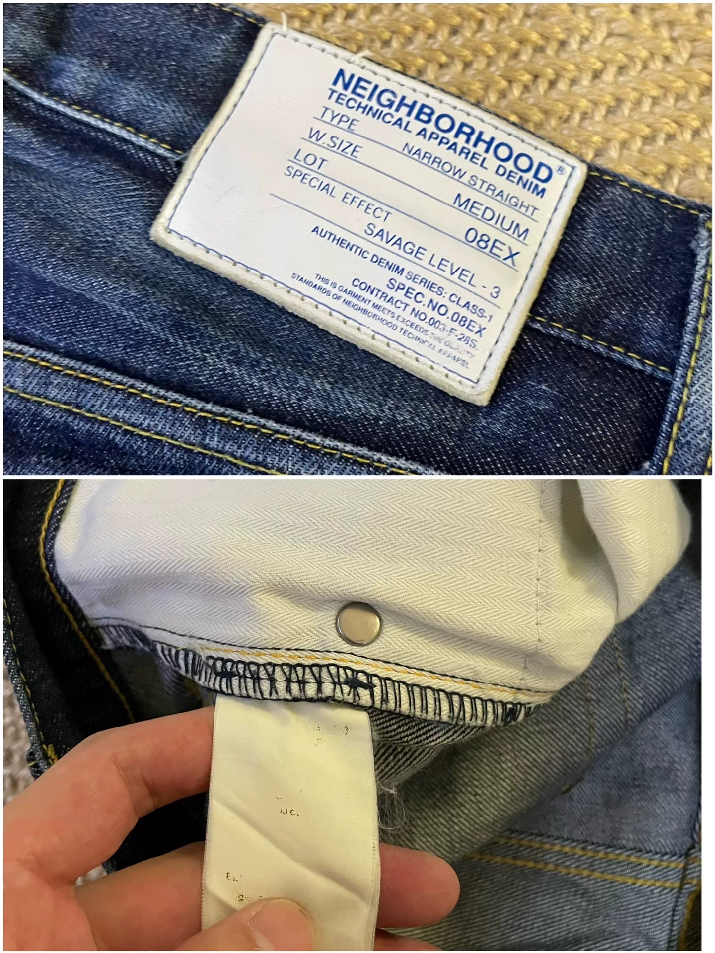 NEIGHBORHOOD 08EX Blue Line Distressed Jeans