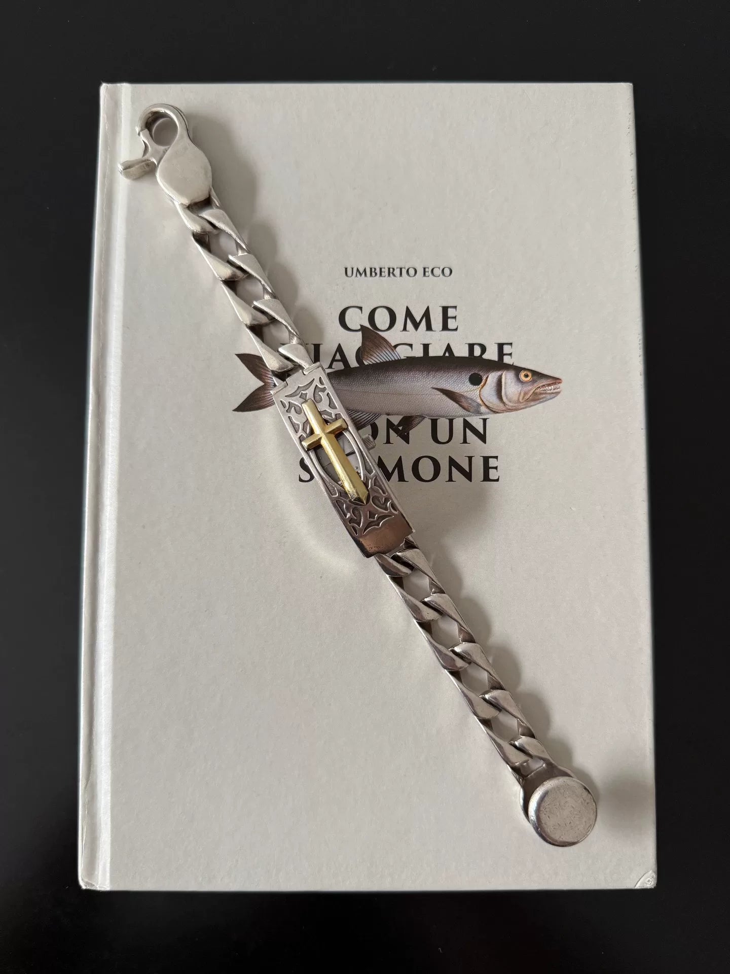 silver rare sci-fi cross bracelet watch