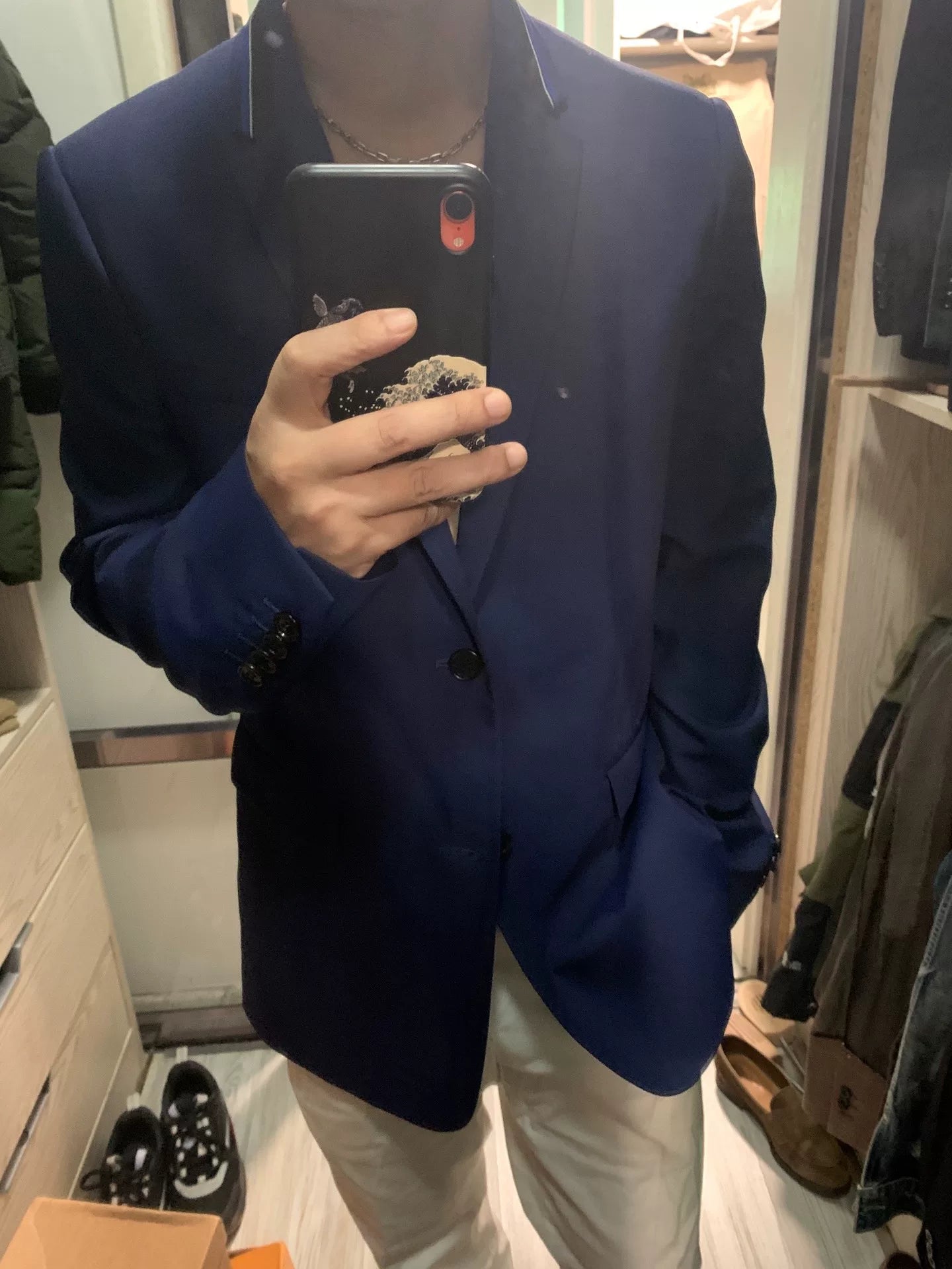 Dior Homme Blue Wool Blazer Size 48