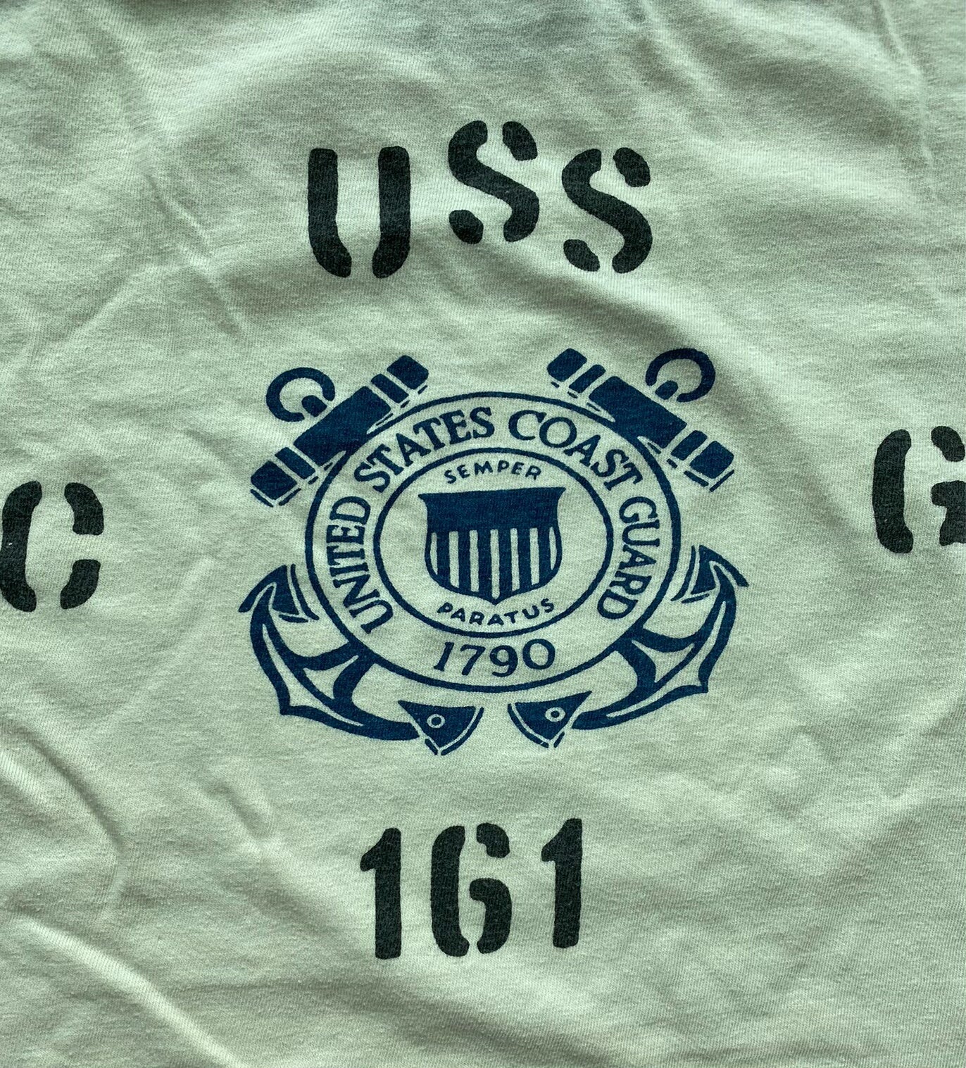 red and white coast guard short sleeve tee