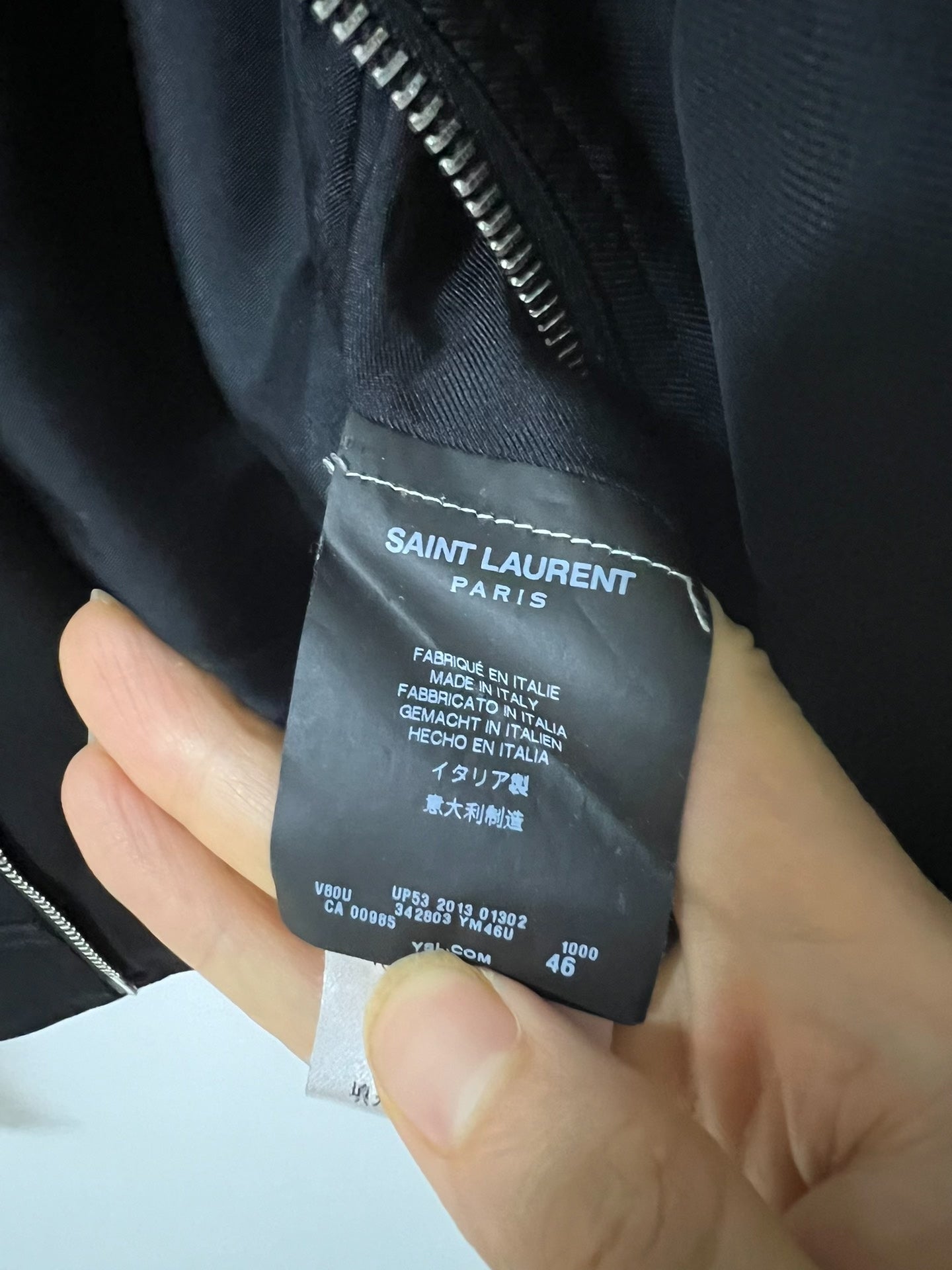 Saint Laurent Paris Black Bomber Jacket
