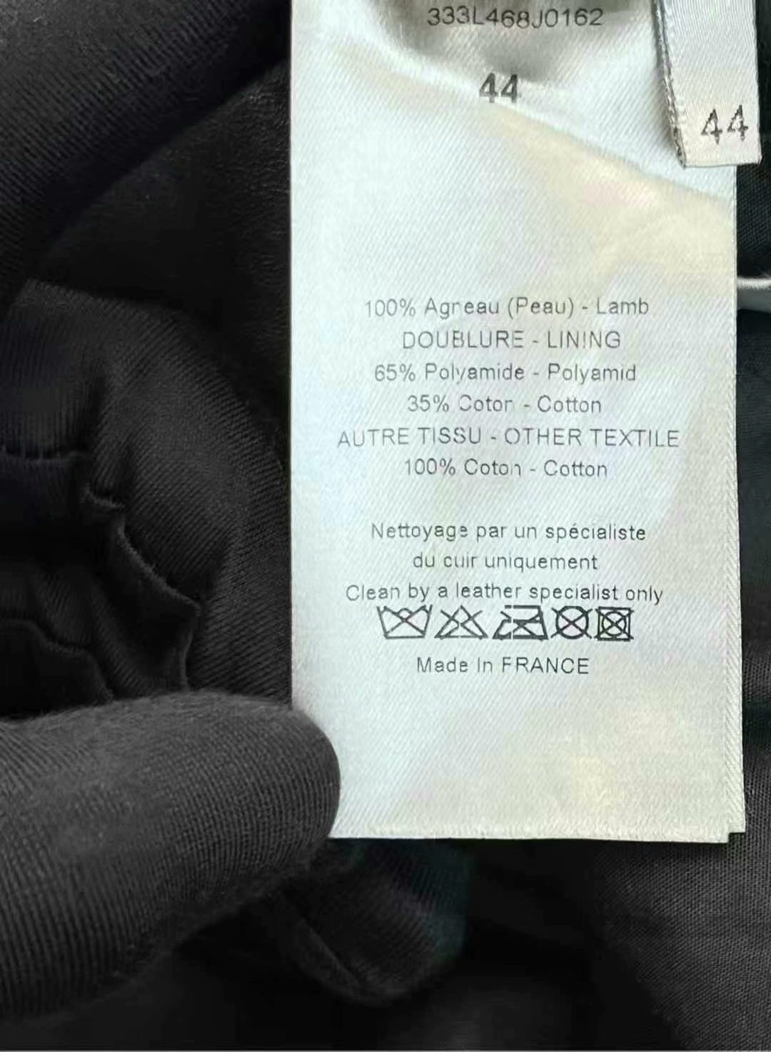 dior black lambskin baseball jacket unisex