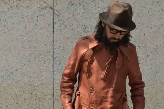 rustic red aviator coat by freewheelers