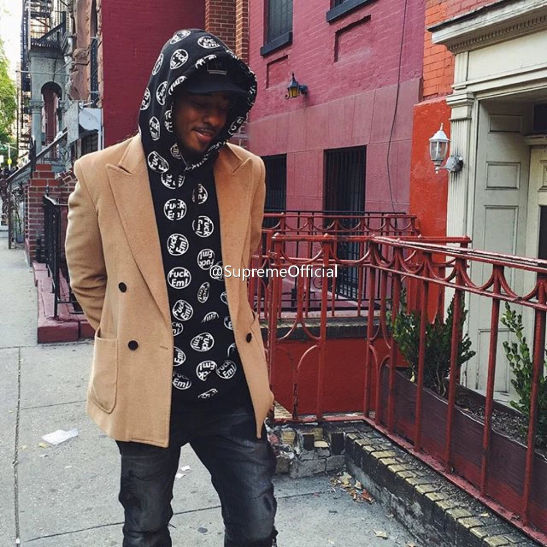 supreme fuck em hoodie in black