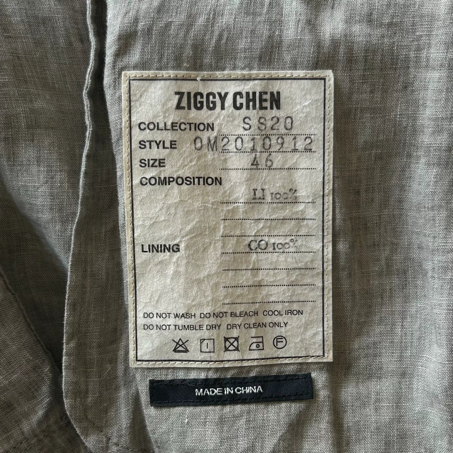 ziggy chen linen suit jacket