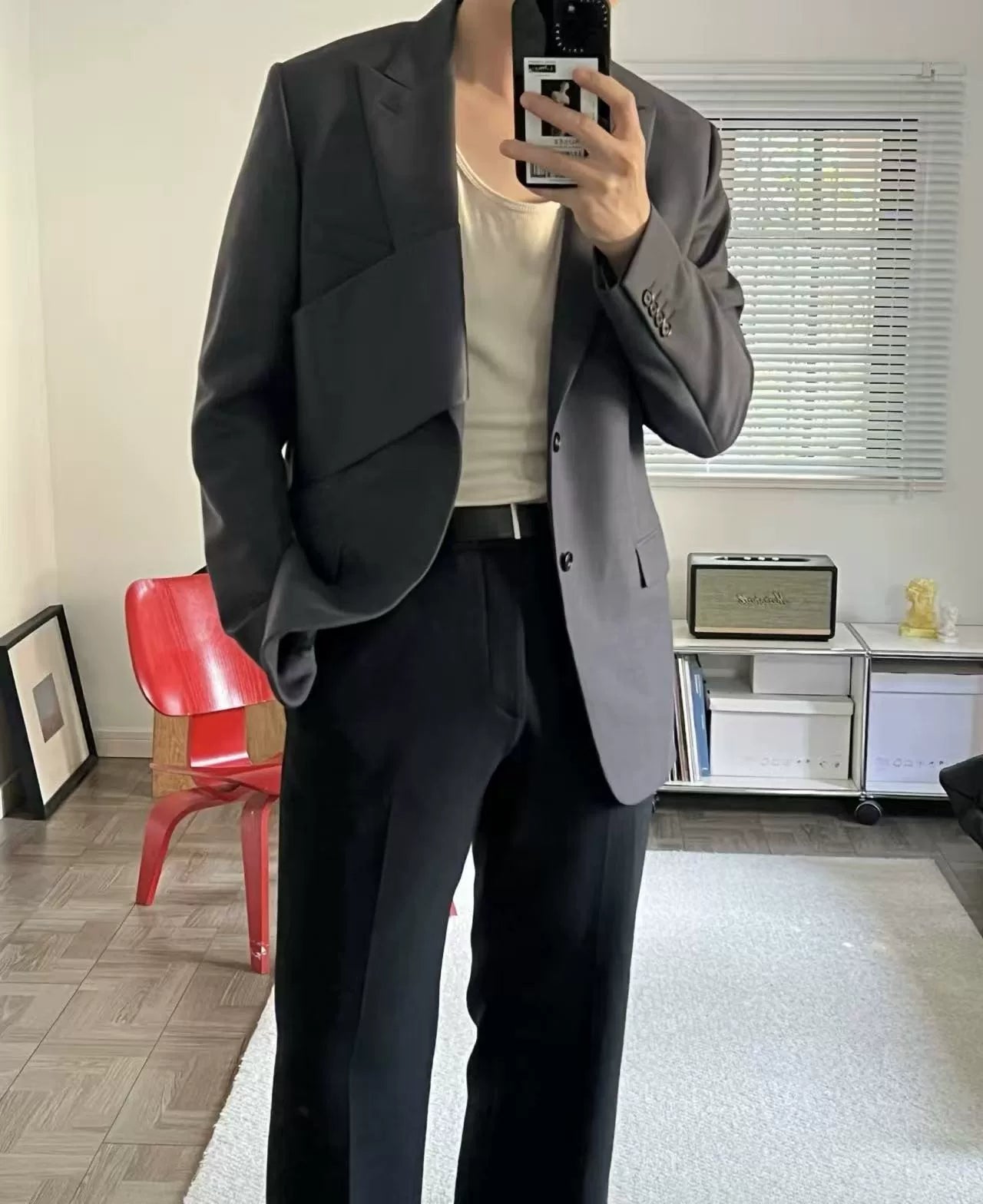 Dior Men Silk Satin Suit Autumn Winter