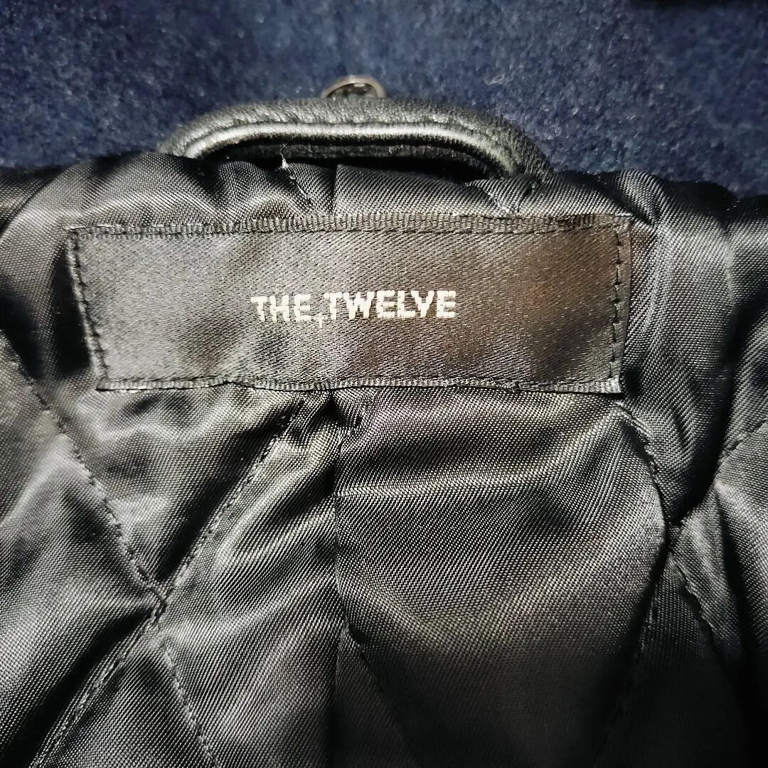 Flap Collar Leather Wool Jacket