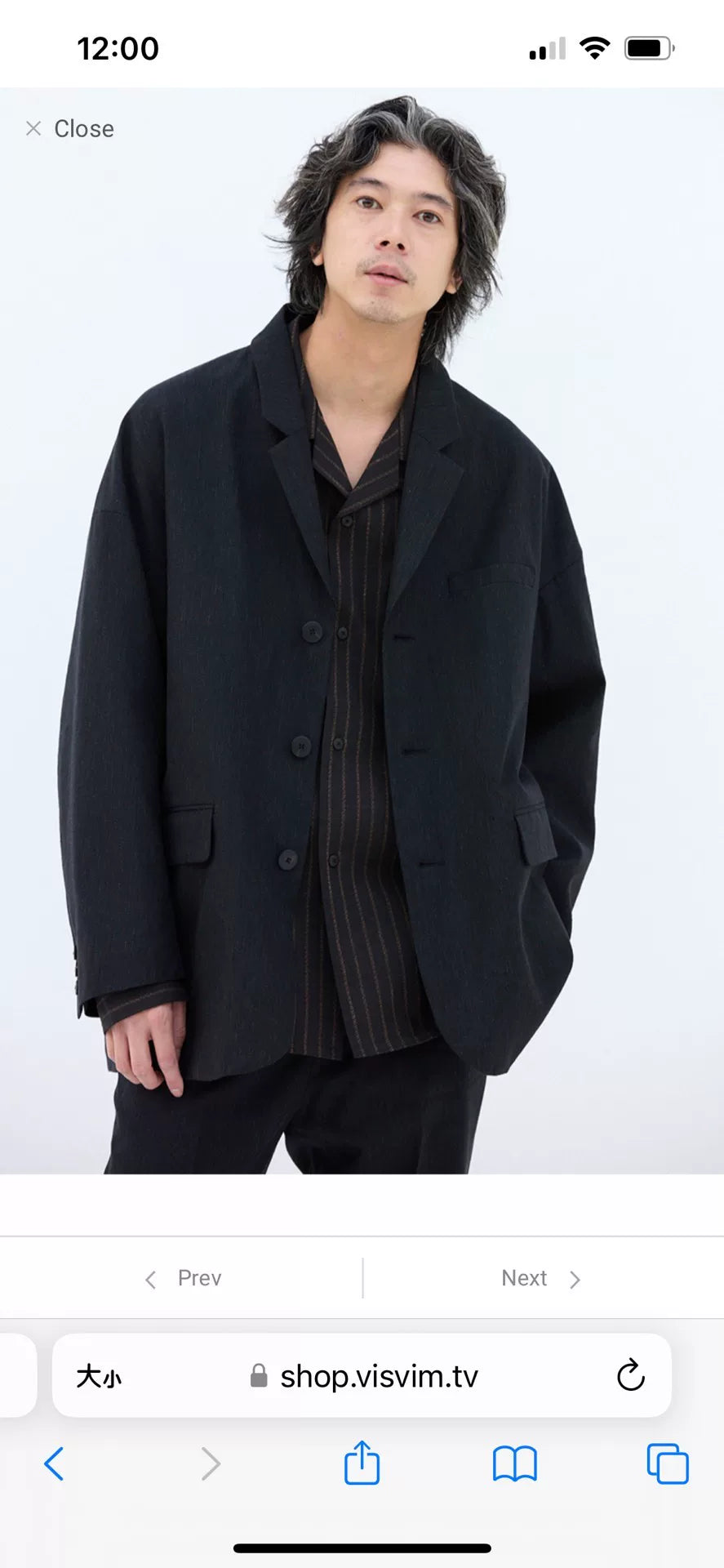visvim hammons jacket santome black stripe