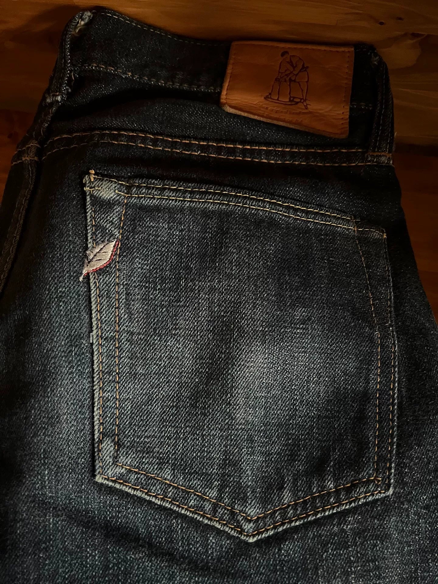 pure blue japanese straight denim jeans