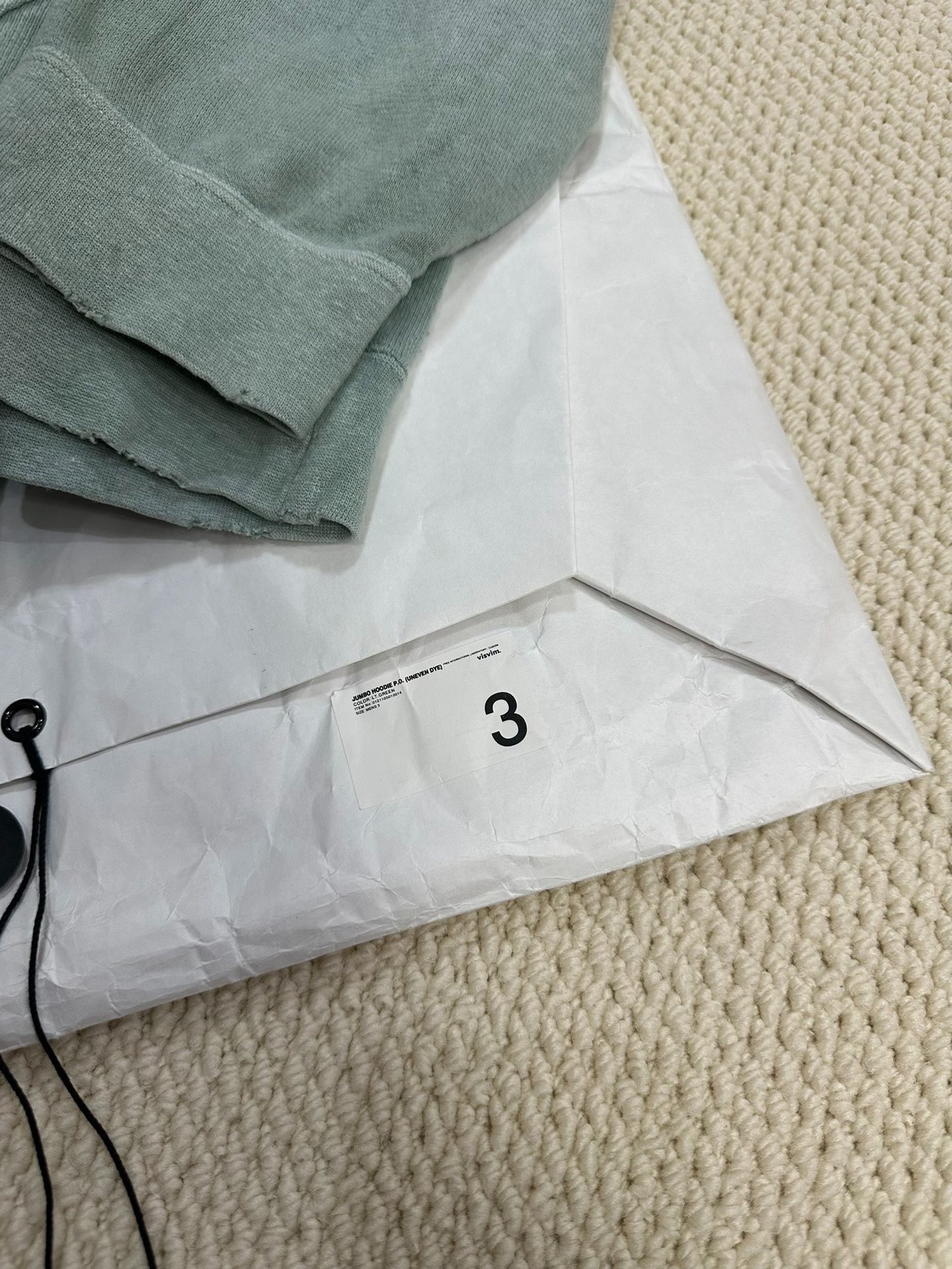 visvim jumbo hoodie size 3