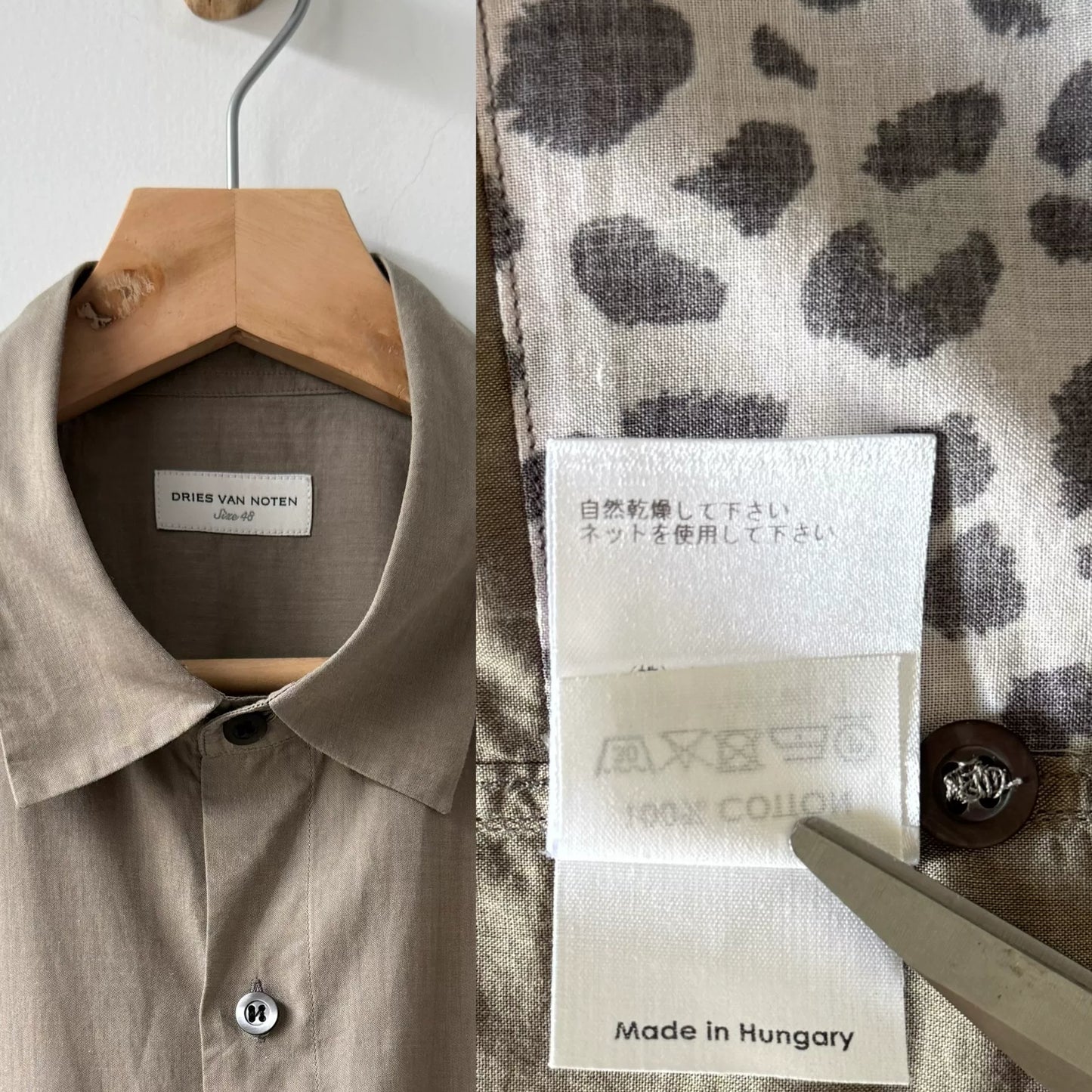 drapes van noten moss green button-up shirt