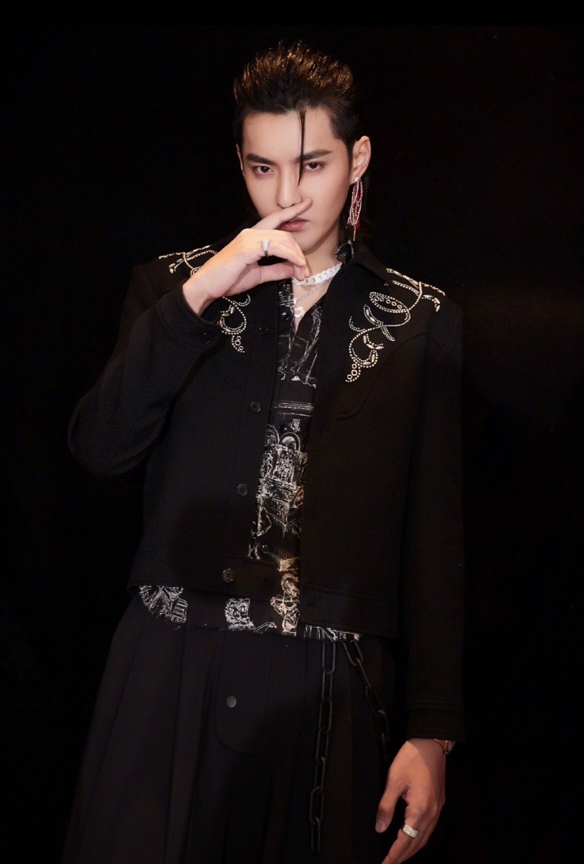 saint laurent embroidered wool jacket