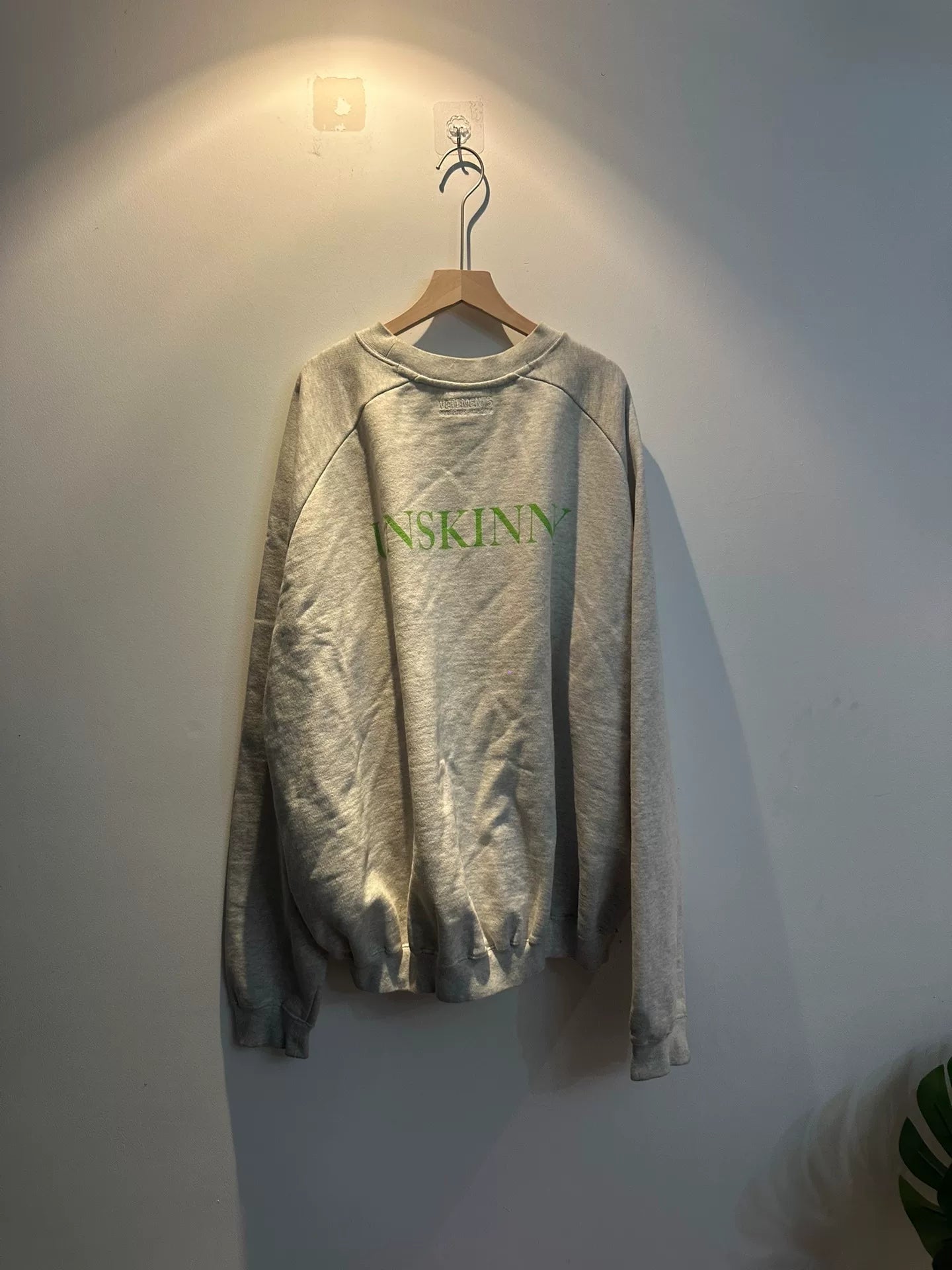 gray oversized sweatshirt with unique design